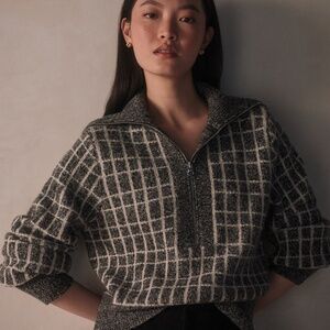 Varley- Furley Half-Zip Knit- Charcoal Marl